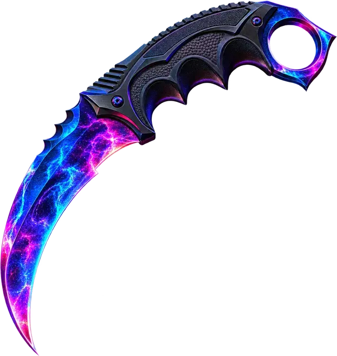 Galaxy-finish CS2 karambit representing premium skin rewards