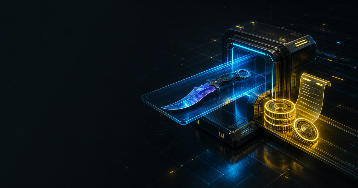 Digital skin valuation terminal representing a CS2 cashout quote